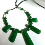 Jadeit zielony, efektowny zestaw biżuterii - 