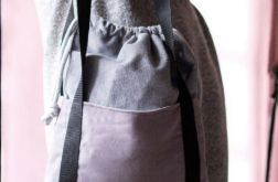 Szara torba z kominem z weluru