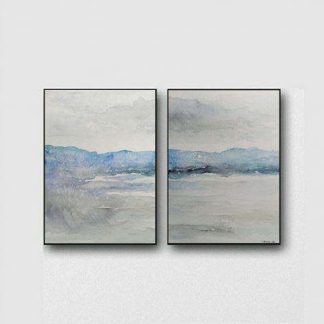 Pejzaż-dwie akwarele formatu 32/24 cm 