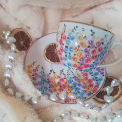 Ręcznie malowane barwne malwy komplet 200 ml