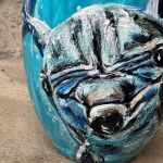 Porcelanowy kubek ręcznie malowany- Delfin - 