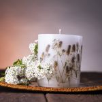 Dla Mamy-świeca z naturalnymi kwiatami-konicz - Koniczyna polna