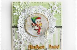 Kartka świąteczna z bałwankiem