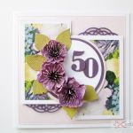 Kartka URODZINOWA - fioletowe kwiaty - Karta Urodzinowa - fioletowe kwiaty