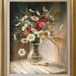 Bukiet Polnych Kwiatów,ręcznie malowany, olej - do salonu