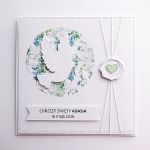 Kartka z gołębicą na Chrzest z życzeniami - Kartka handmade na Chrzest z gołębicą