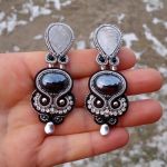 Kolczyki Czerń i Srebro. Wkrętki - 