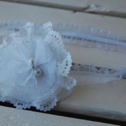 Opaska niemowlęca - "Delikatność w bieli"