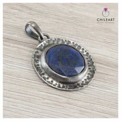 Lapis lazuli w srebrze - wisiorek 1623a 