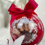 bombka czerwona elegancja, bombka ze zdjęciem - 