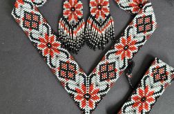 Komplet bużuterii naszyjnik, bransoletka i kolczyki "Słowiańska gwiazda"