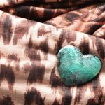Broszka do opaski błękitna   - Zielona broszka serce