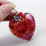 Agat smoczy srebro  jadeit i srebro - wisior - 