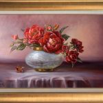 Czerwone Róże, ręcznie malowany, olej - do salonu
