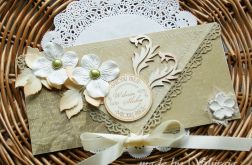 Kopertówka z okazji ślubu-oliwkowe retro