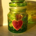 świecznik szklany malowany serce 2 - 