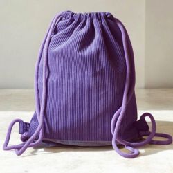 Fioletowy workoplecak z cienkiego sztruksu