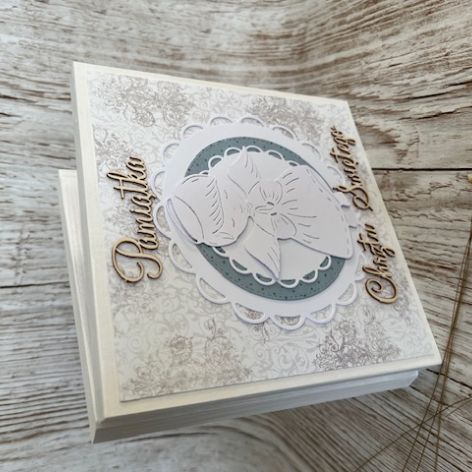 Kartka scrapbooking Aniołek Pamiątka Chrzt Św.