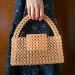 Torebka wieczorowa z akrylowych koralików - pomarańczowa torebka z koralików