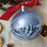 Ręcznie malowana bombka "zimowe Tatry" (3), 10 cm - Druga strona