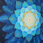  Mandala niebieska, obraz akryl na płótnie - mandala kwiat