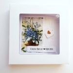 Kartka ślubna niezapominajki handmade pudełko - Kartka handmade na ślub w pudełku