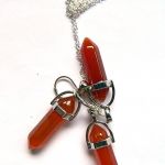 Energetyczny karneol czerwony, zestaw biżuterii - 