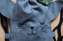 Mini plecak dziecięcy szary kotek