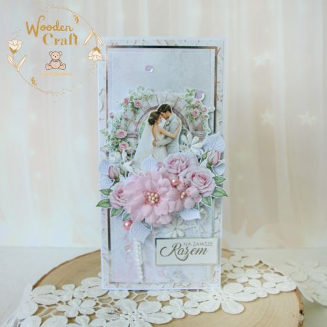 Romantyczna kartka ślubna "Lovely Day Pink 1"