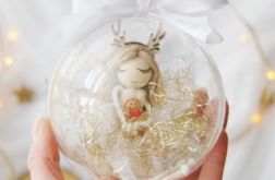 Akrylowa bombka z aniołkiem | Na choinkę