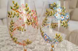 Moda Para! Dwa kieliszki do wina 280 ml. ręcznie malowane