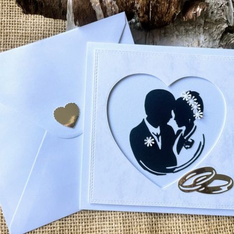 235,kartka ślubna z młodą parą