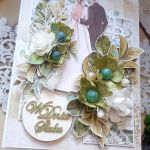 Kartka ślubna w zieleniach do pudełka - Całość