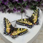 Kolczyki Motyle - pastelowy żółty - kolorowe kolczyki
