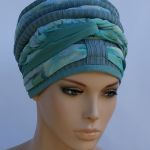 lekki turban GOŁĘBICA - szarfa zamotana wokół głowy