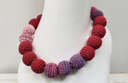 Korale szydełkowe naszyjnik boho handmade bawełna 15