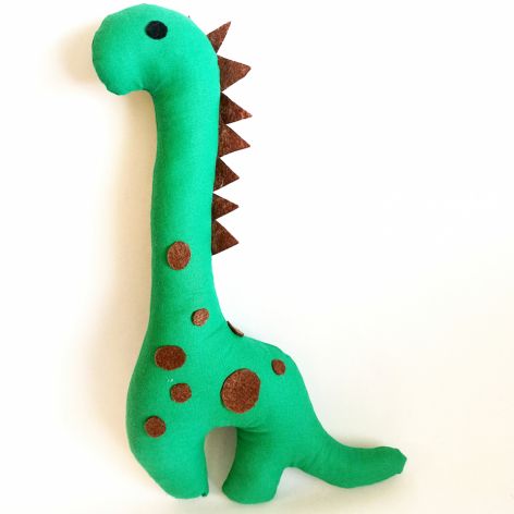 Dinozaur szyty ręcznie, zabawka z bawełny 