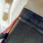 Szaro-czarny plecak worek w paski - 