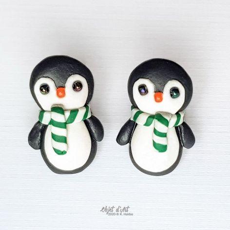 Kolczyki Świąteczne Pingwinki w Szalikach