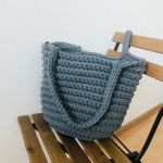 Torebka damska,na ramię, koszyk z sznurka,szara.  - 