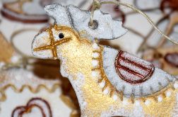 Złoty renifer i przyjaciele - ozdoby świąteczne, dekoracje choinkowe