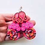 Kolczyki sutaszowe Pink Masai - 