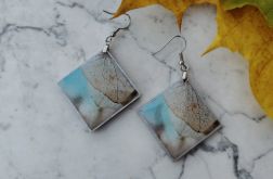 Kolczyki - Jesienny Liść w Turkusie