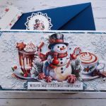 Kartka świąteczna z bałwankiem 3 - Tył koperty z ozdobnym kółeczkiem