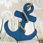 kotwica drewniana schabby chic -blue - 