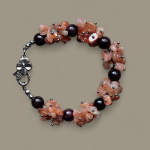 Bransoletka z kamieni słonecznych i granatów  - Bransoletka Ogień i Radość