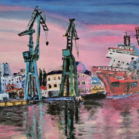 Torpedownia,  Gdańsk,  akryl na płótnie,  30x40x1cm 