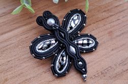 Broszka sutasz soutache ważka Ladybug czarna