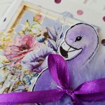 Kartka urodzinowa- fioletowy flaming - 