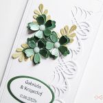 Kartka NA ŚLUB - zielone kwiaty #1 - Kartka ślubna z zielonymi kwiatami
